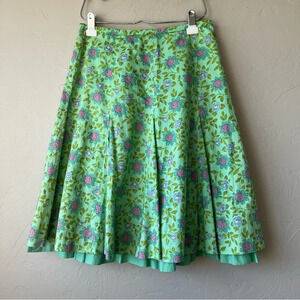 Garnet Hill Green Pleated Midi Skirt Resort Wear